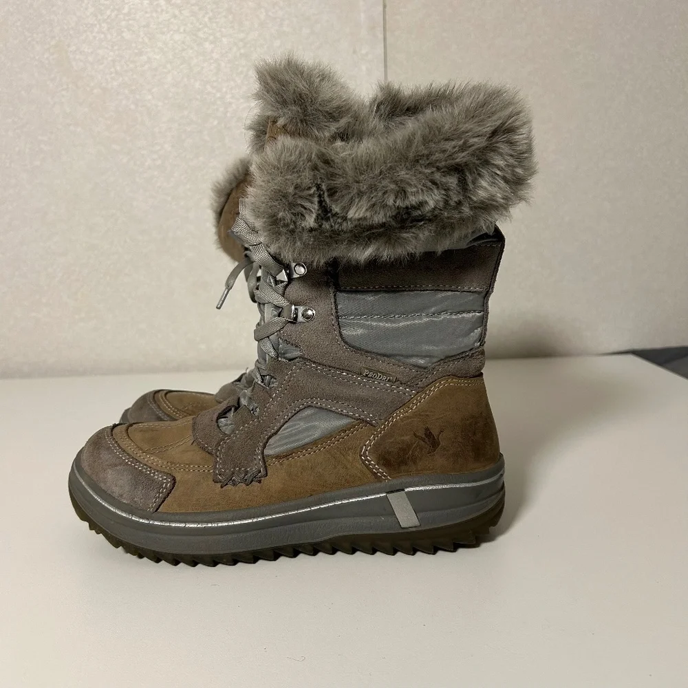 santana canada marta faux fur sherpa lined water resist‎ insulated winter boot 8